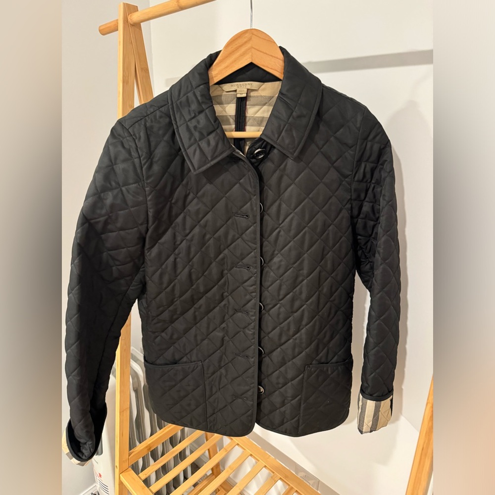 Black Burberry Brit Quilted Jacket